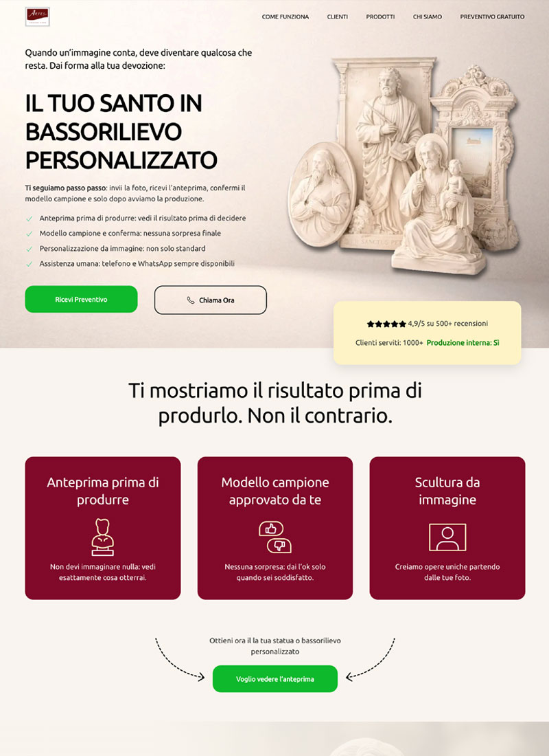 agenzia landing page