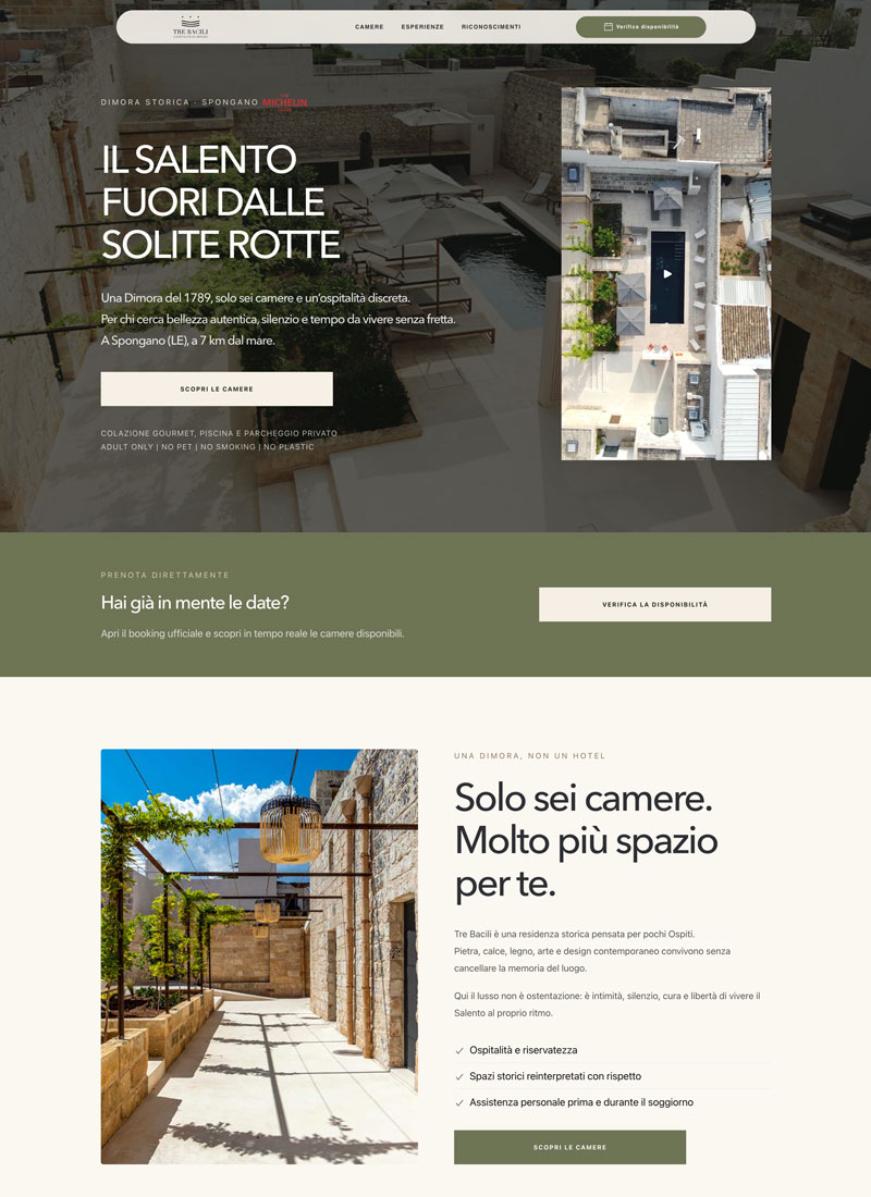 landing page per resort